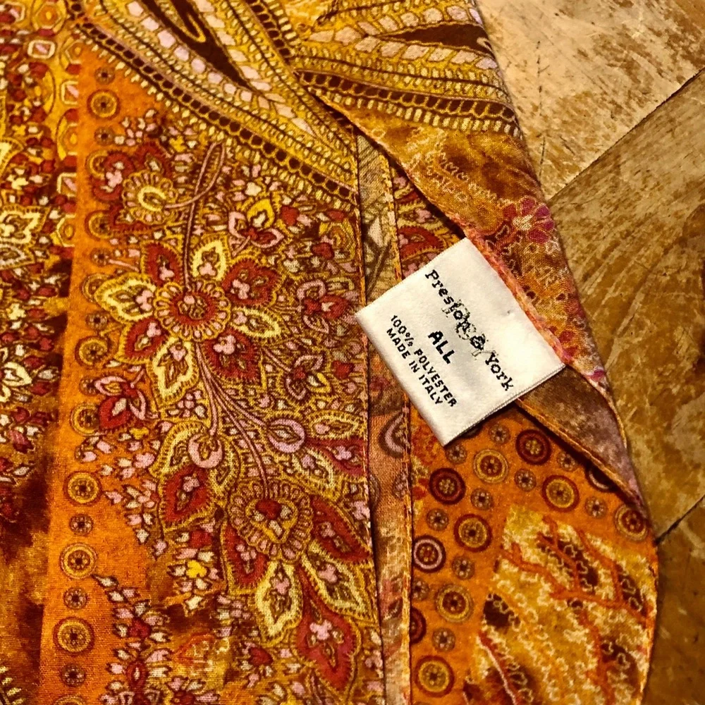 Preston & York Orange Paisley Lightweight Scarf